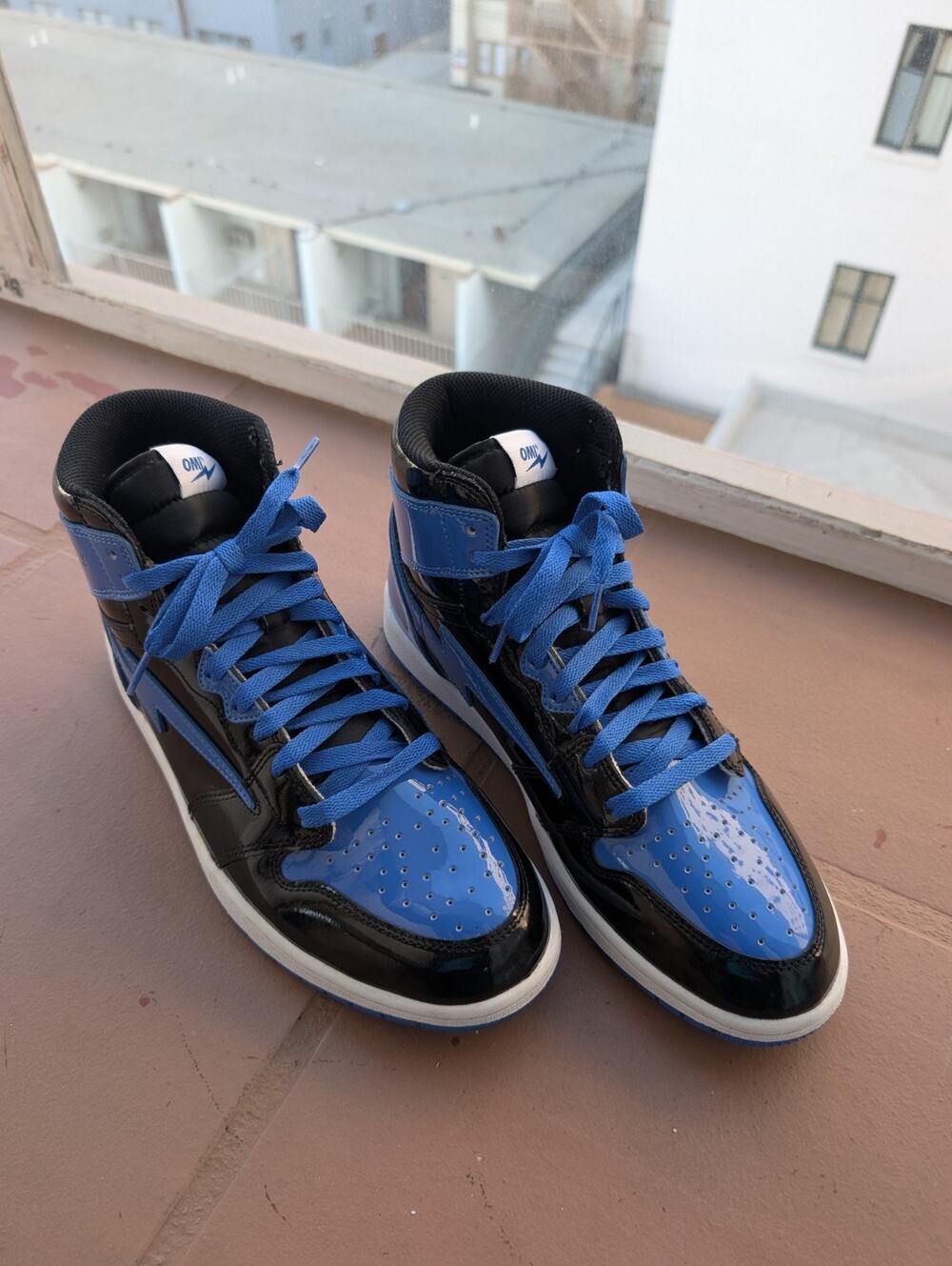 SIZE 12 MENS - Omi Zeros From "Reloaded For War " Blue/Black Patent Royal